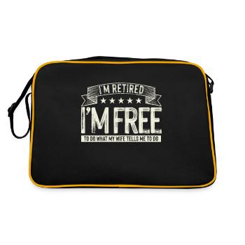 Cadeau de grand-père de retraite gratuit pour époux à la retraite - Sac Retro - noir/or - Dos
