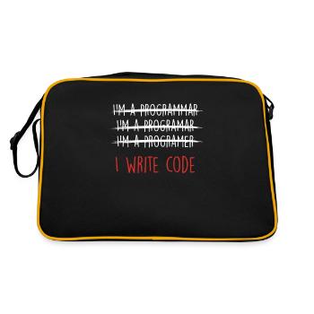 Ich schreibe Code Coder Programmer Programmiergeschenk - Retro Tasche - Schwarz/Gold - Hinten