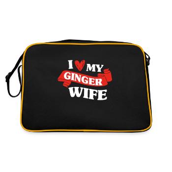 J'aime ma femme au gingembre rousse rousse cheveux roux - Sac Retro - noir/or - Dos