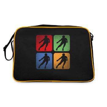 Inline Skating Pop Art Rollschuhe - Retro Tasche - Schwarz/Gold - Hinten