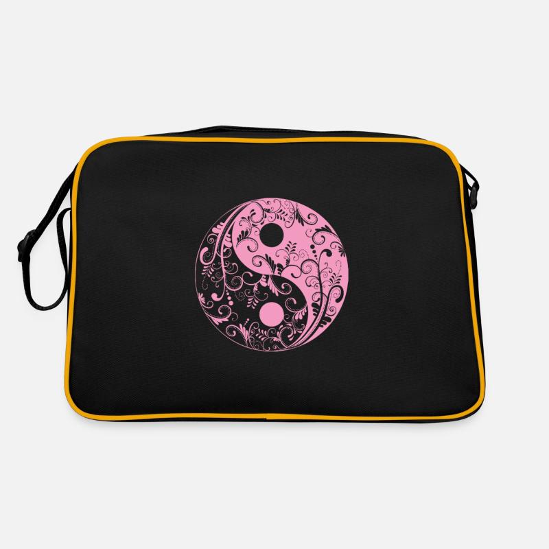 Cadeau de taoïsme d'harmonie de fleurs roses de Yin Yang Sac Retro