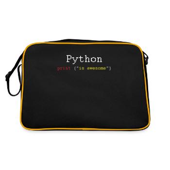 Python HTML Language Coder Coding Programmer Gift - Retro Bag - black/gold - Back