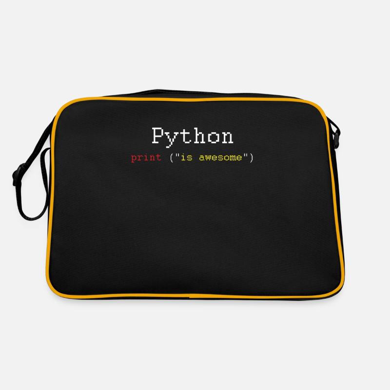 Python HTML Language Coder Coding Programmer Gift - Retro Bag - black/gold