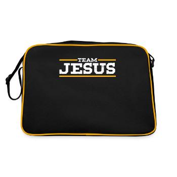Team Jesus Christus Christentum katholische Religion - Retro Tasche - Schwarz/Gold - Hinten