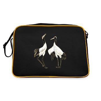 Crane Gift Nature Grues Art Japonais - Sac Retro - noir/or - Dos