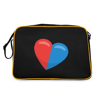 Heart with Ticino Switzerland coat of arms - Retro Bag - black/gold - Back