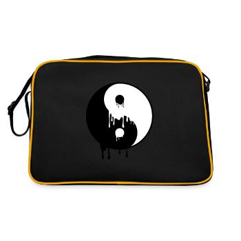 Yin Yang Schmelzen Harmonie Taoismus Meditationsgeschenk - Retro Tasche - Schwarz/Gold - Hinten