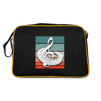 Notes de musique de musicien vintage rétro clé de sol - Sac Retro - noir/or - Dos