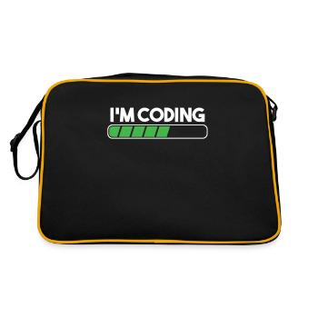 Coding Coder Programming Programmer Entwickler Geschenk - Retro Tasche - Schwarz/Gold - Hinten