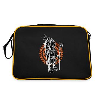 Aztec Man Warrior Maya Inca Native Civilization - Retro Bag - black/gold - Back