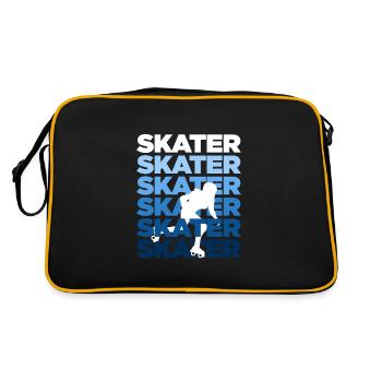 Skater Inline Skating Rollerblading Rollschuhe - Retro Tasche - Schwarz/Gold - Hinten