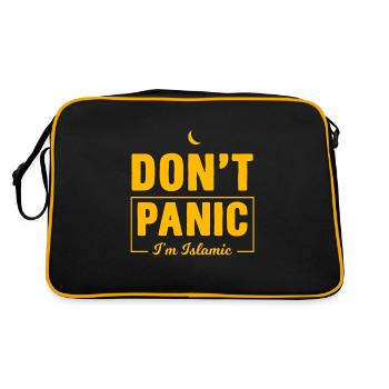 Keine Panik Ich bin islamisch muslimisch Islam Allah Moschee - Retro Tasche - Schwarz/Gold - Hinten