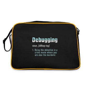 Debugging Bug Programmer Coder Coding Computer - Retro Bag - black/gold - Back
