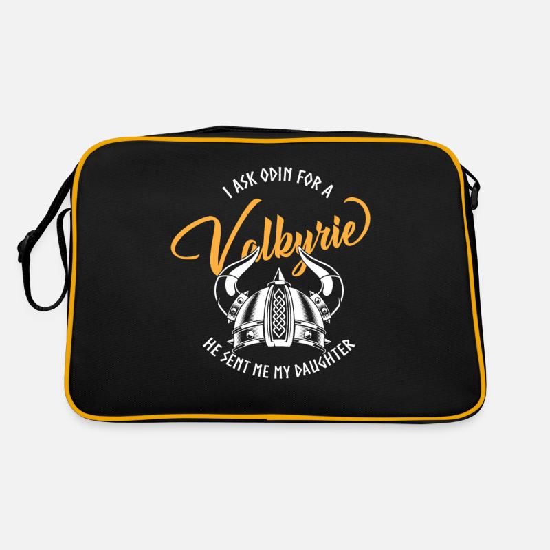 Wikinger Sprüche, Vikings, Odin und Valkyre Retro Tasche