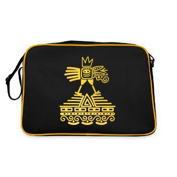 Aztec Bird Maya Inca Civilization Ancient Culture - Retro Bag - black/gold - Back