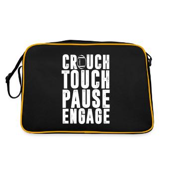 Crouch Touch Pause Engage Cadeau d'équipe de joueur de rugby - Sac Retro - noir/or - Dos