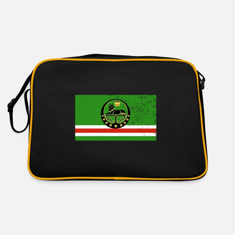 Chechnya Chechen flag vintage effect - Retro Bag - black/gold