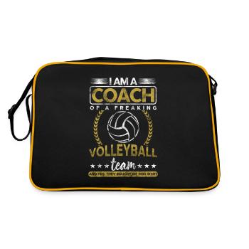 Je suis un entraîneur d'un cadeau d'équipe de volleyball effrayant - Sac Retro - noir/or - Dos