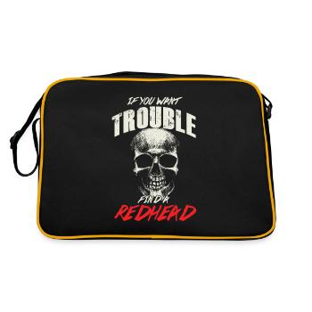 Redhead Skull Red Hair Redheads Ginger Freckles - Retro Bag - black/gold - Back