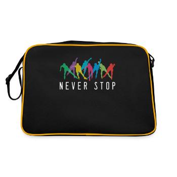 Never Stop Inline Skating Rollerblading Roller - Retro Tasche - Schwarz/Gold - Hinten