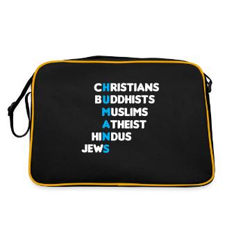 Religion Egalité Chrétien Muslim Buddhist Gift - Sac Retro - noir/or - Dos