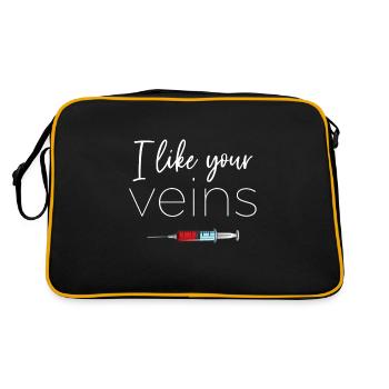 I Like Your Veins Phlebotomy Phlebotomist Blood - Retro Bag - black/gold - Back