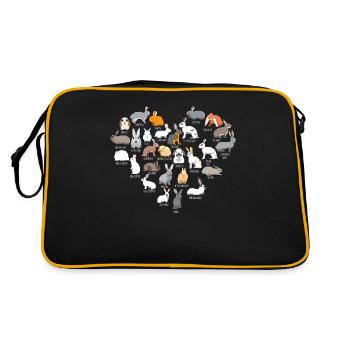 Lapins et lapins cadeau oreille de disquette de lapin - Sac Retro - noir/or - Dos