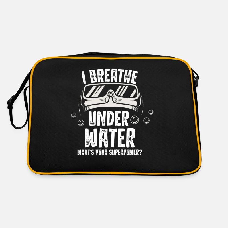 Diver Diving Diving Underwater Breathing Retro Bag