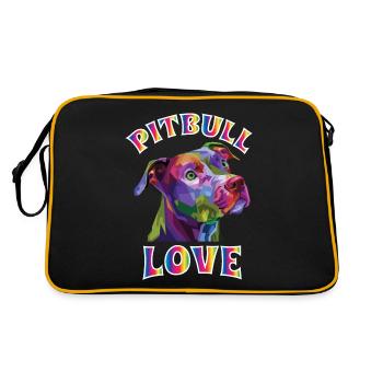 Pitbull Love, éleveur de chiens Pitbull Puppy - Sac Retro - noir/or - Dos