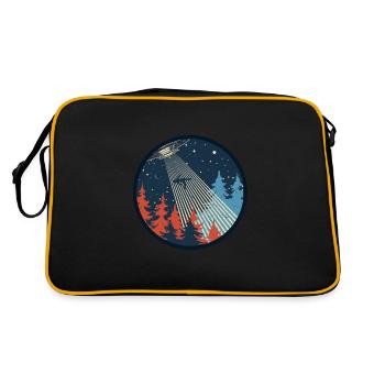 UFO Alien Abduction Retro Aliens Spaceship Gift - Retro Bag - black/gold - Back