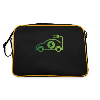 Elektroauto Antrieb Fahrzeug Automobil Ecar Charge - Retro Tasche - Schwarz/Gold - Hinten