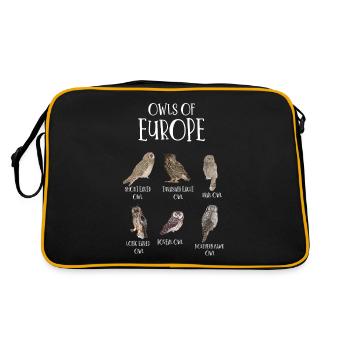Espèces de hiboux, hiboux et mâchers, hibou Fan - Sac Retro - noir/or - Dos