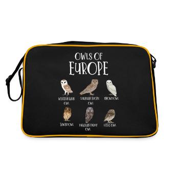 Espèces de hiboux, hiboux et mâchers, hibou Fan - Sac Retro - noir/or - Dos