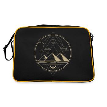 Ägypten, Agypter, Pyramiden, Pharaonen, Skarabäen - Retro Tasche - Schwarz/Gold - Hinten