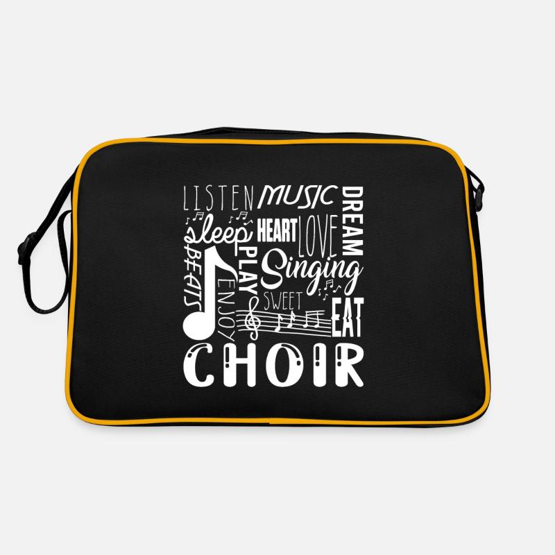 Singing Choir Chorus Choral Music Notes Clef Cadeau Sac Retro