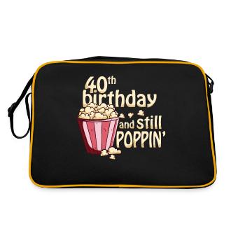 40 and still poppin, 40th birthday - Retro Bag - black/gold - Back