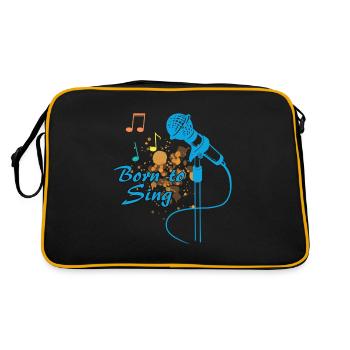 Born To Sing Notes Musique Musicien Karaoke Mic Cadeau - Sac Retro - noir/or - Dos