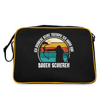 Bogenschießen, Archery, Langbogen, Compound - Retro Tasche - Schwarz/Gold - Hinten