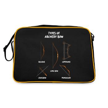 Arten von Bögen, Langbogen, Bogenschießen - Retro Tasche - Schwarz/Gold - Hinten
