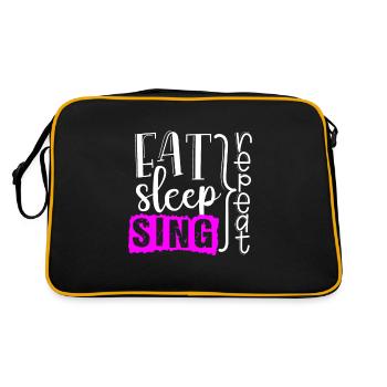Eat Sleep Sing Chor Sänger Chor Chormusik - Retro Tasche - Schwarz/Gold - Hinten