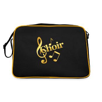 Chormusik Noten Clef Chor Chor Musik Geschenk - Retro Tasche - Schwarz/Gold - Hinten
