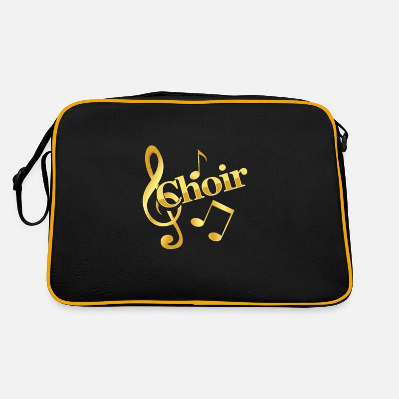 Chormusik Noten Clef Chor Chor Musik Geschenk - Retro Tasche - Schwarz/Gold