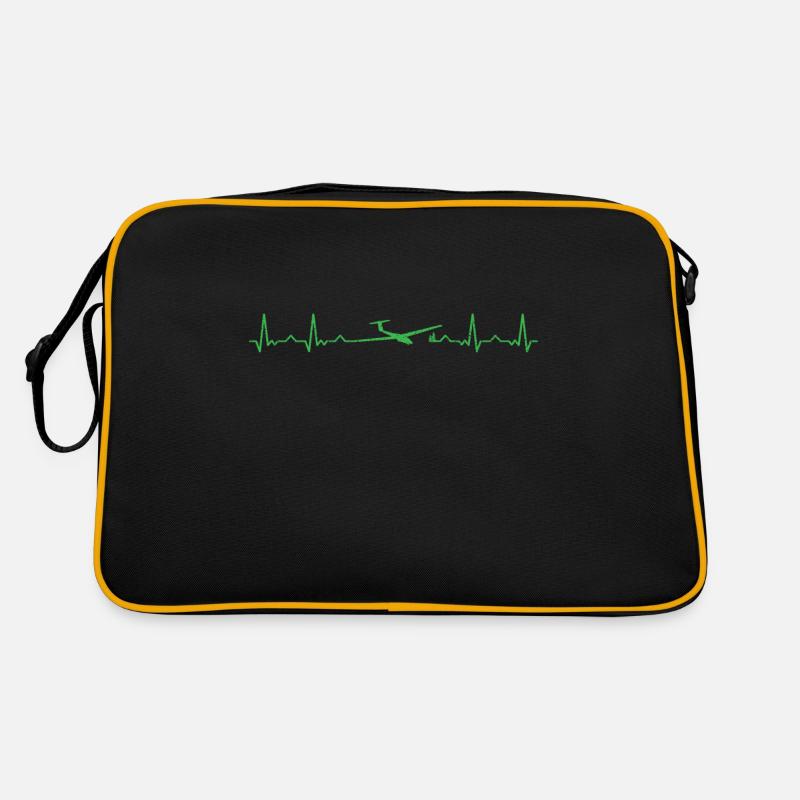 Gliding glider glider glider heartbeat - Retro Bag - black/gold