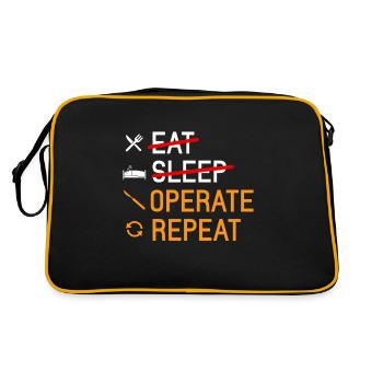 Eat Sleep Operate Repeat Surgeon Medicine Gift - Retro Bag - black/gold - Back