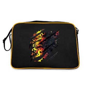 Steampunk, Gothic, Punk - Retro Bag - black/gold - Back