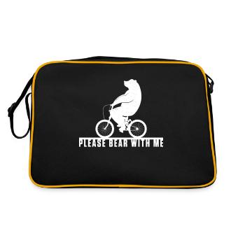 Bear Cyclist Biker Bike Cycling Biking BMX MTB - Retro Bag - black/gold - Back