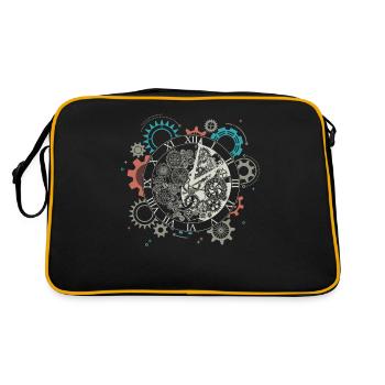 Steampunk, Victorian Mechanics - Retro Bag - black/gold - Back