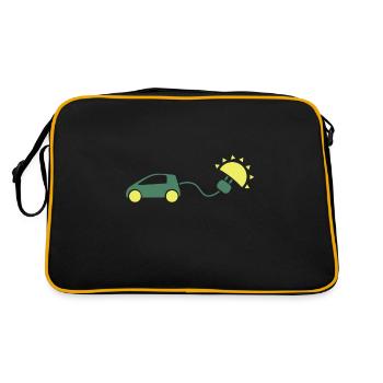 ECar Electric Car Sun Automobile Electric Electricity Cadeau - Sac Retro - noir/or - Dos