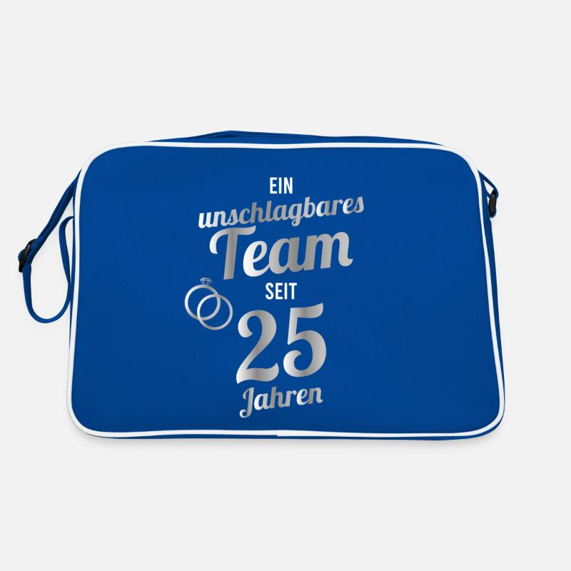 silberne Hochzeit Geschenk Retro Tasche