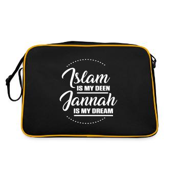 L’Islam est mon deen Muslim Allah Mosquée Coran Cadeau - Sac Retro - noir/or - Dos
